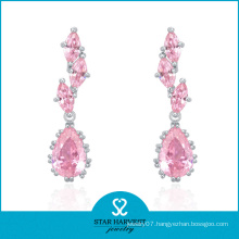 Hot Long Drop Pick CZ Silver Earrings (SH-E0169)